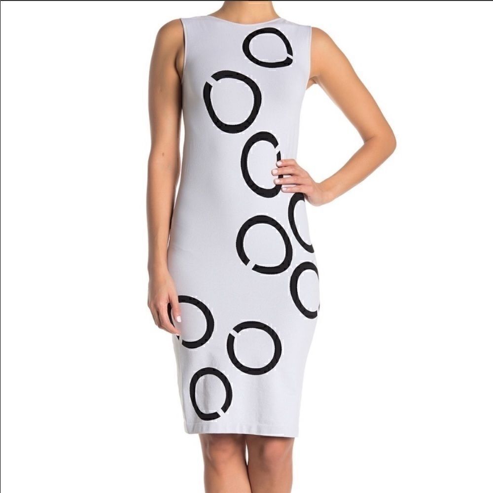 nwt Wolford Hiroko sleeveless gray black print dress